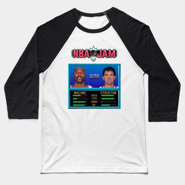 NBA JAM - CLASSIC - THE BEST DUO's EDITION_Karl&John Baseball T-Shirt by Buff Geeks Art